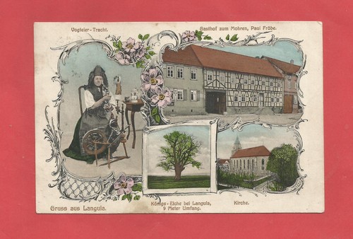 Litho gruss aus langula bei - ak,