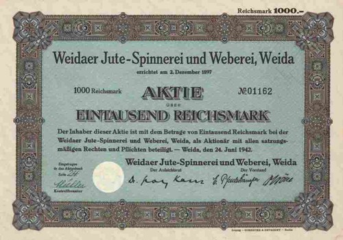 Weidaer jute spinnerei - weidaer, weberei